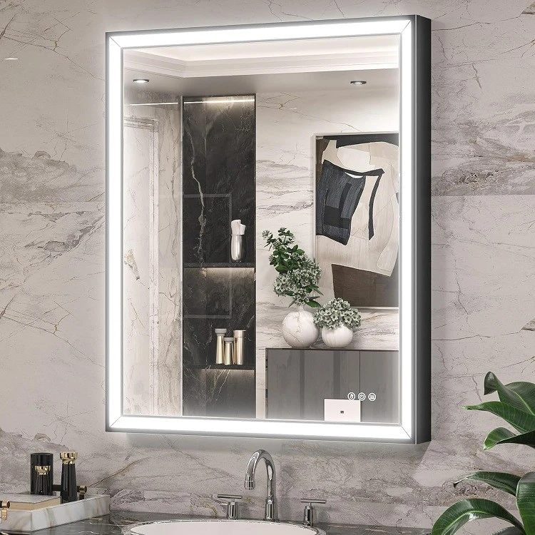 Black Illuminated Bathroom Mirror